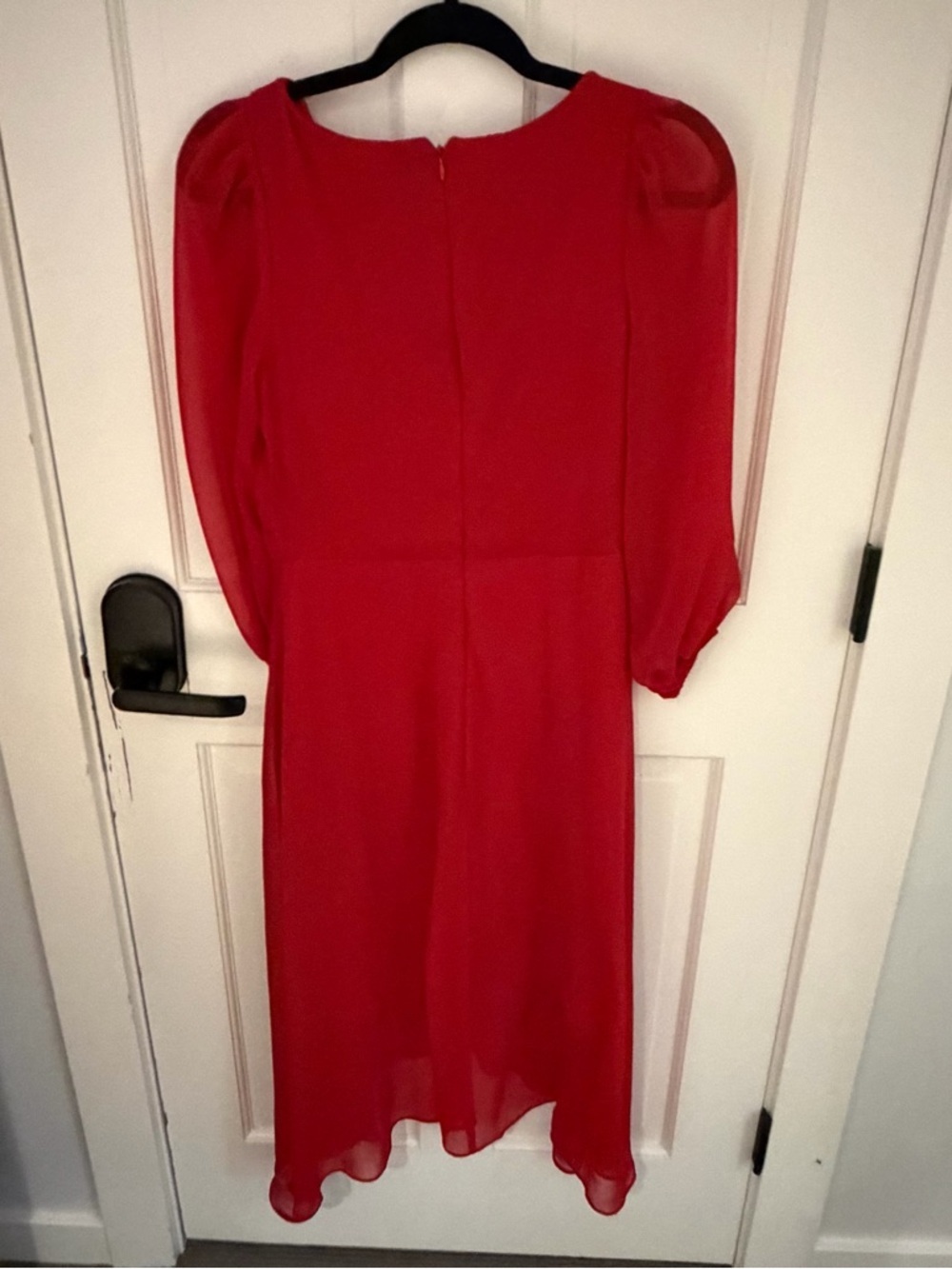 DKNY Wrap Midi Dress with Sheer Sleeves - Picture 7 of 7